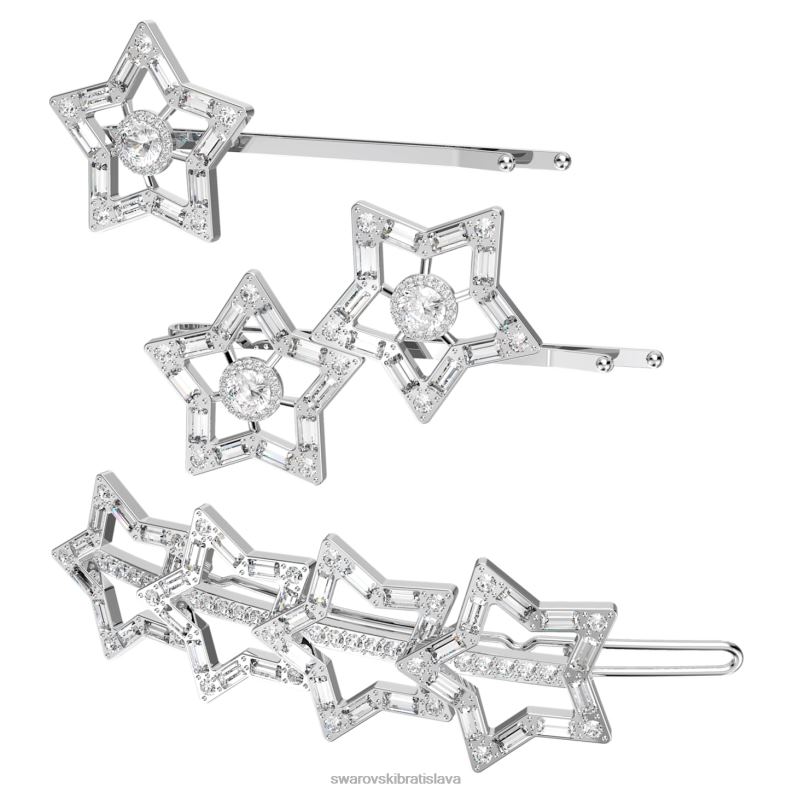 sponka do vlasov zmiešané rezy, hviezdicové, biele, rhodiované B8ZNT1470 Swarovski príslušenstvo - Image 1