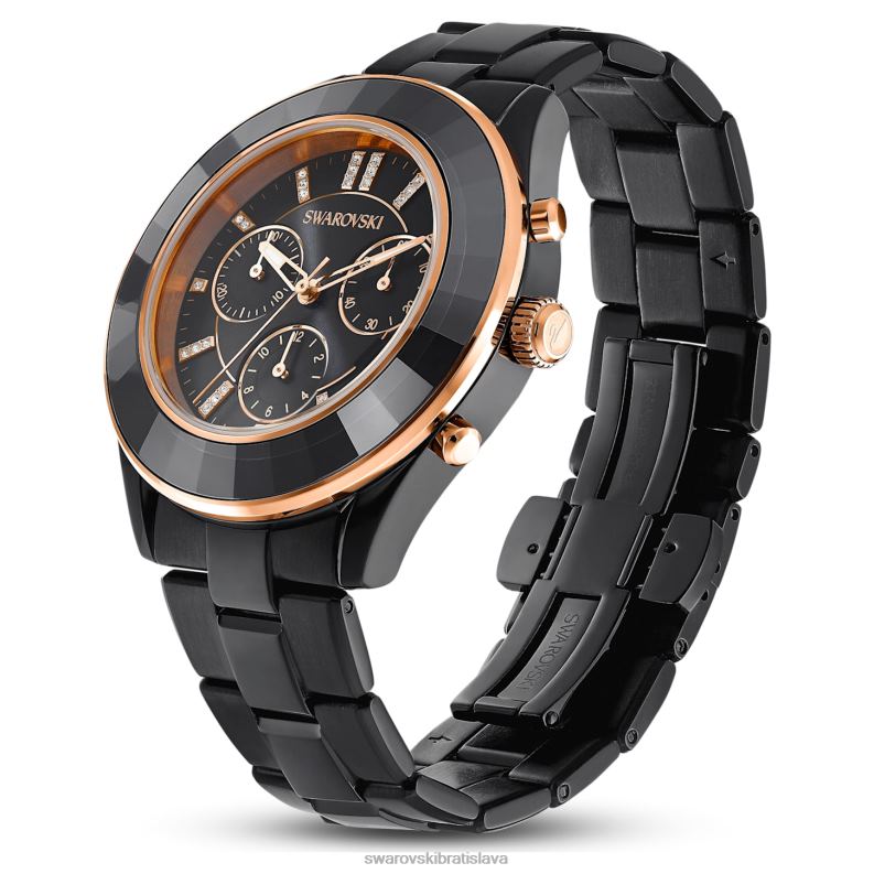 športové hodinky octea lux švajčiarska výroba, kovový náramok, čierny, čierny povrch B8ZNT1173 Swarovski príslušenstvo - Image 3