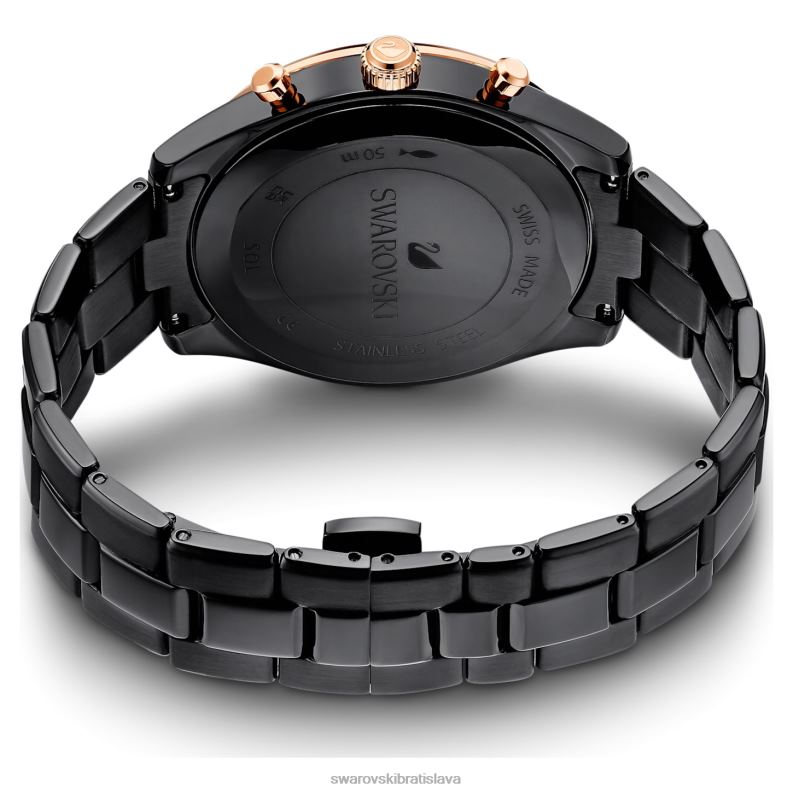 športové hodinky octea lux švajčiarska výroba, kovový náramok, čierny, čierny povrch B8ZNT1173 Swarovski príslušenstvo - Image 4