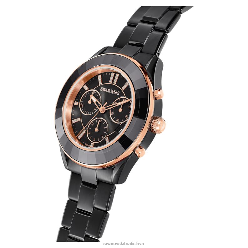 športové hodinky octea lux švajčiarska výroba, kovový náramok, čierny, čierny povrch B8ZNT1173 Swarovski príslušenstvo - Image 5
