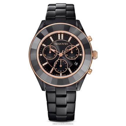 športové hodinky octea lux švajčiarska výroba, kovový náramok, čierny, čierny povrch B8ZNT1173 Swarovski príslušenstvo