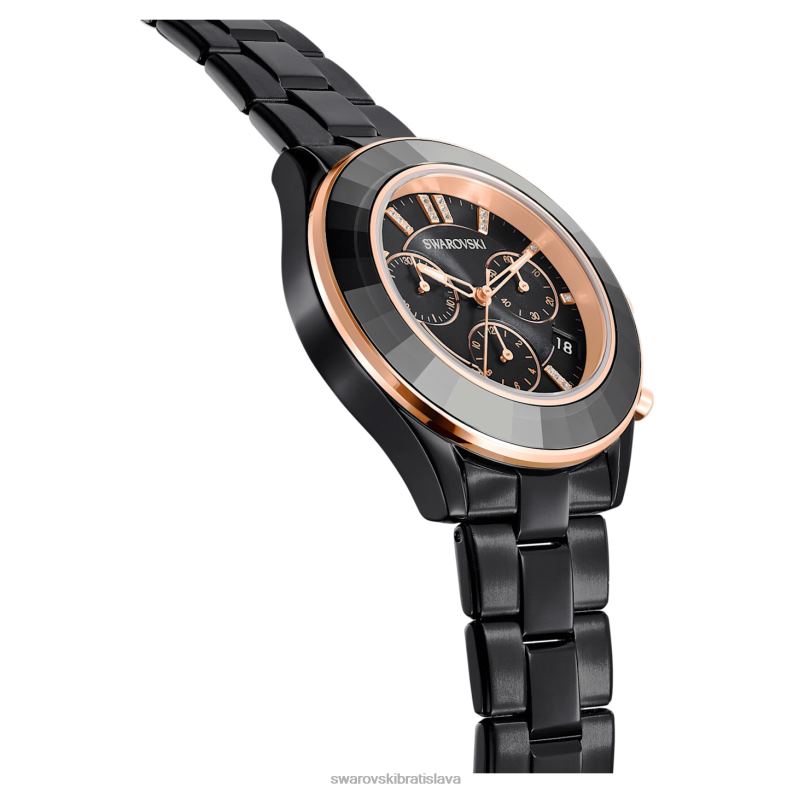 športové hodinky octea lux švajčiarska výroba, kovový náramok, čierny, čierny povrch B8ZNT1173 Swarovski príslušenstvo - Image 6