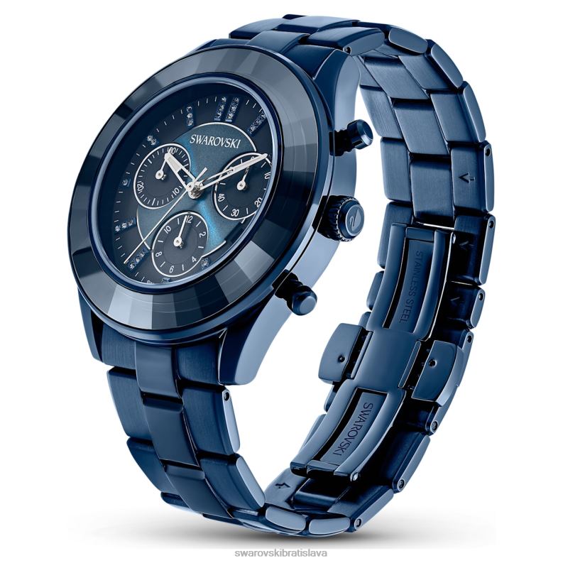 športové hodinky octea lux švajčiarska výroba, kovový náramok, modrá, modrá úprava B8ZNT1232 Swarovski príslušenstvo - Image 2