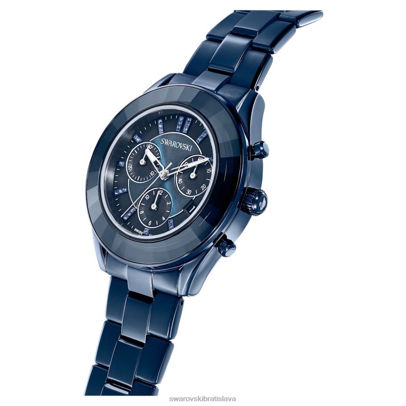 športové hodinky octea lux švajčiarska výroba, kovový náramok, modrá, modrá úprava B8ZNT1232 Swarovski príslušenstvo - Image 4