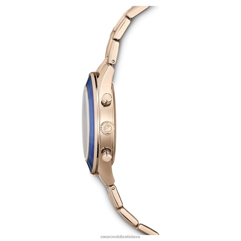 športové hodinky octea lux švajčiarska výroba, kovový náramok, modrý, šampanský zlatý odtieň B8ZNT1143 Swarovski príslušenstvo - Image 8