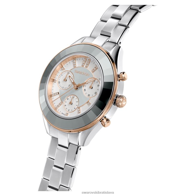 športové hodinky octea lux švajčiarska výroba, kovový náramok, strieborný tón, nehrdzavejúca oceľ B8ZNT1192 Swarovski príslušenstvo - Image 5