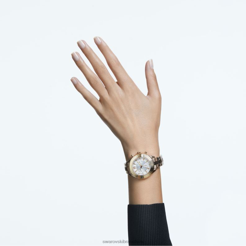 športové hodinky octea lux švajčiarska výroba, kovový náramok, zlatý tón, šampanské zlaté prevedenie B8ZNT1136 Swarovski príslušenstvo - Image 2
