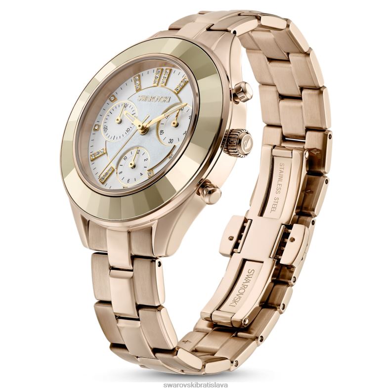 športové hodinky octea lux švajčiarska výroba, kovový náramok, zlatý tón, šampanské zlaté prevedenie B8ZNT1136 Swarovski príslušenstvo - Image 3