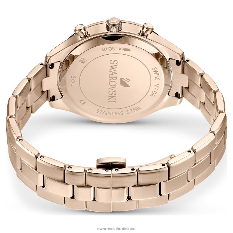 športové hodinky octea lux švajčiarska výroba, kovový náramok, zlatý tón, šampanské zlaté prevedenie B8ZNT1136 Swarovski príslušenstvo - Image 4