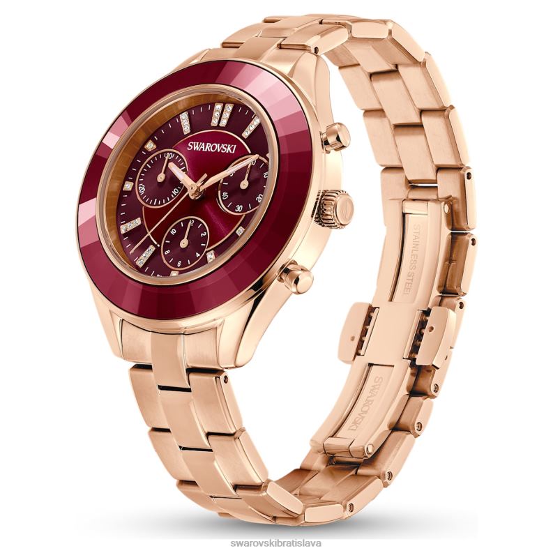 športové hodinky octea lux švajčiarsky kovový náramok, červený, ružové zlato B8ZNT1176 Swarovski príslušenstvo - Image 3