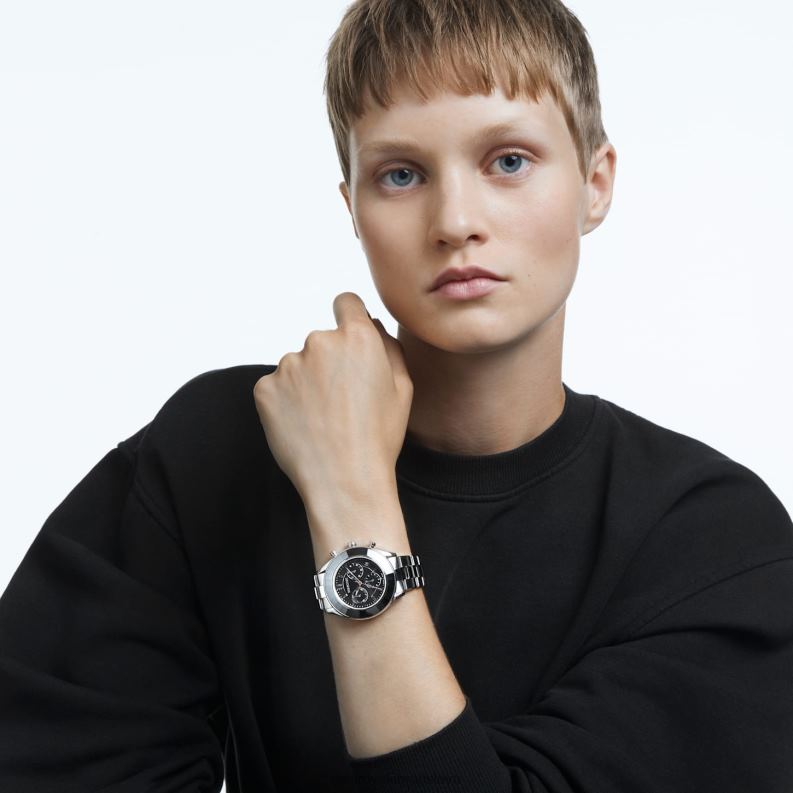 športové hodinky octea lux švajčiarsky, kovový náramok, čierny, nehrdzavejúca oceľ B8ZNT1243 Swarovski príslušenstvo - Image 2