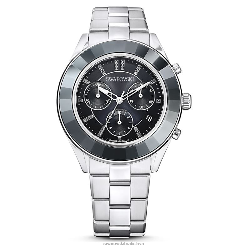 športové hodinky octea lux švajčiarsky, kovový náramok, čierny, nehrdzavejúca oceľ B8ZNT1243 Swarovski príslušenstvo - Image 1
