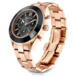 športové hodinky octea lux švajčiarsky kovový náramok, čierny, povrchová úprava ružové zlato B8ZNT1175 Swarovski príslušenstvo - Image 3