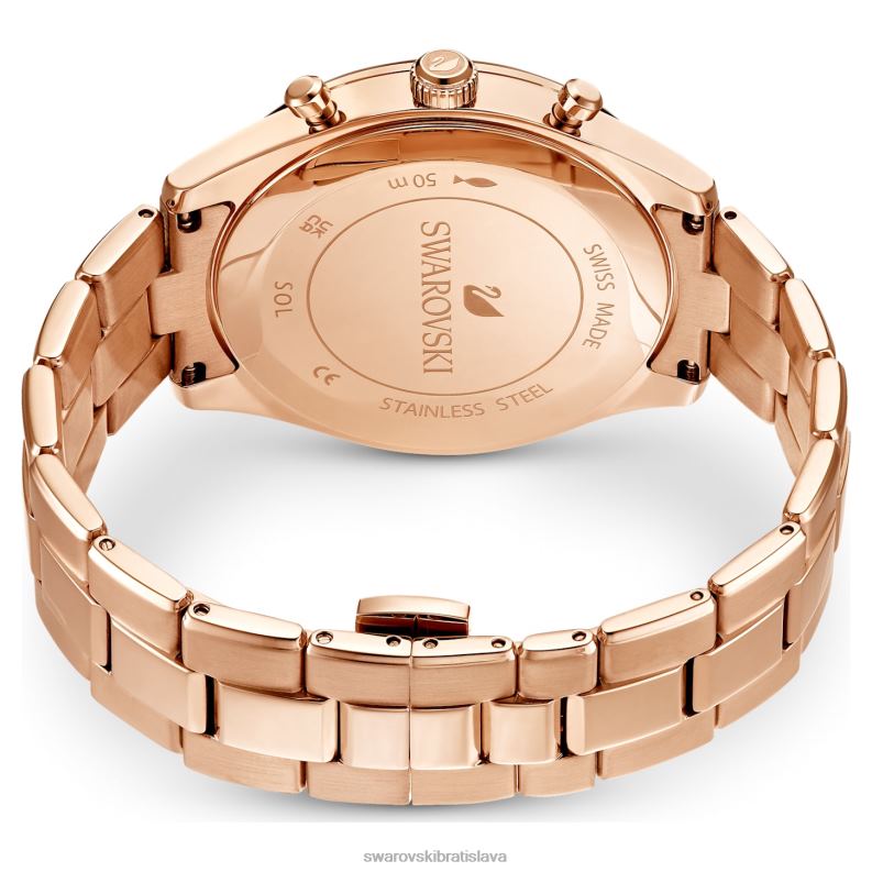 športové hodinky octea lux švajčiarsky kovový náramok, čierny, povrchová úprava ružové zlato B8ZNT1175 Swarovski príslušenstvo - Image 4