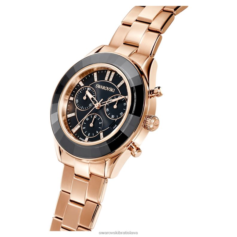 športové hodinky octea lux švajčiarsky kovový náramok, čierny, povrchová úprava ružové zlato B8ZNT1175 Swarovski príslušenstvo - Image 5
