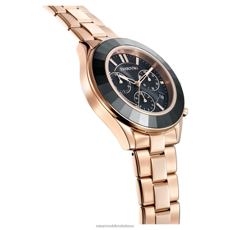 športové hodinky octea lux švajčiarsky kovový náramok, čierny, povrchová úprava ružové zlato B8ZNT1175 Swarovski príslušenstvo - Image 6