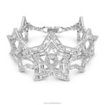stellový náramok zmiešané rezy, hviezdicové, biele, rhodiované B8ZNT506 Swarovski šperky