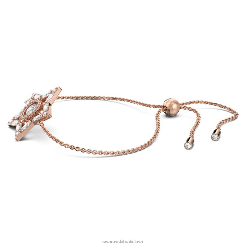 stellový náramok zmiešané strihy, hviezdicové, biele, pozlátené ružovým zlatom B8ZNT524 Swarovski šperky - Image 5