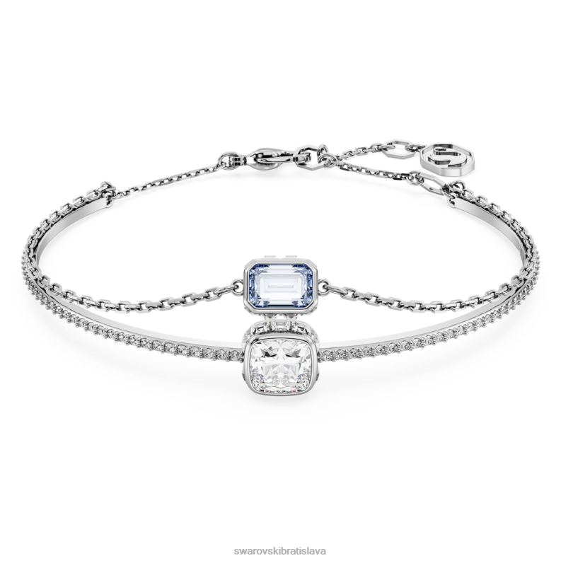 stilla_naramok_zmiesane_rezy_modra_rhodiovane_b8znt633_swarovski_sperky.jpg Stilla náramok zmiešané rezy, modrá, rhodiované B8ZNT633 Swarovski šperky - Image 1