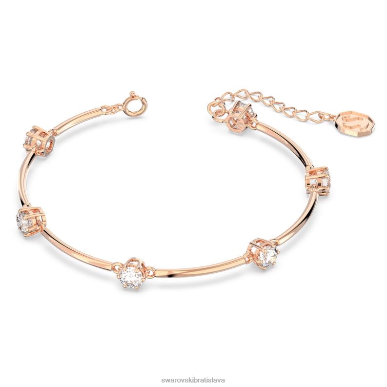 súhvezdový náramok okrúhly výbrus, biely, pozlátený ružovým zlatom B8ZNT481 Swarovski šperky - Image 3