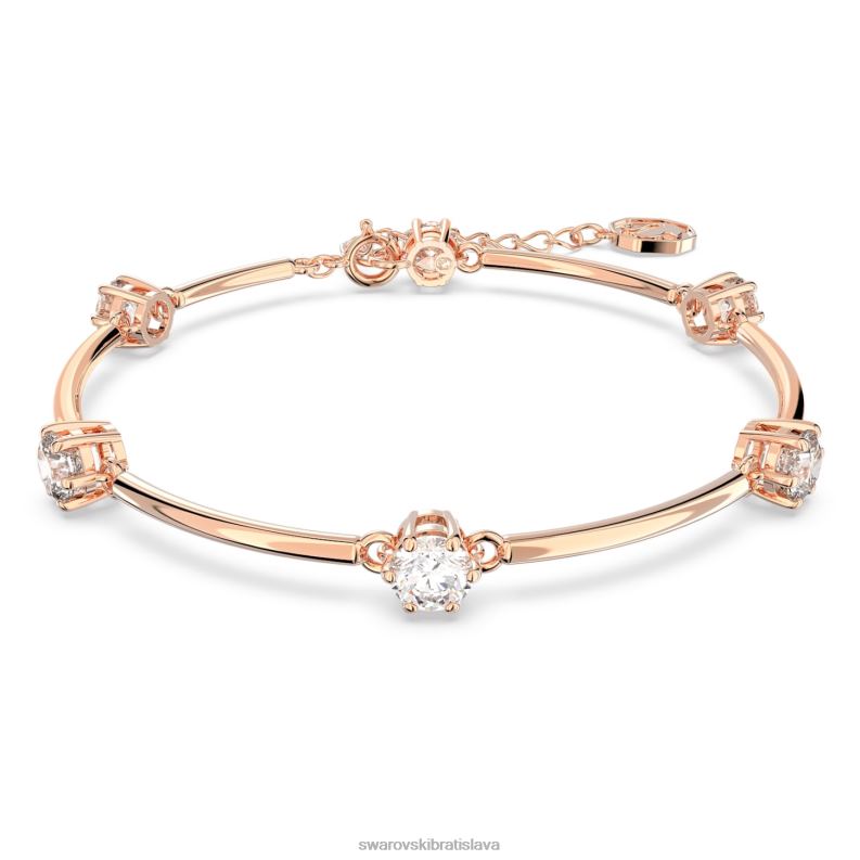 súhvezdový náramok okrúhly výbrus, biely, pozlátený ružovým zlatom B8ZNT481 Swarovski šperky - Image 1