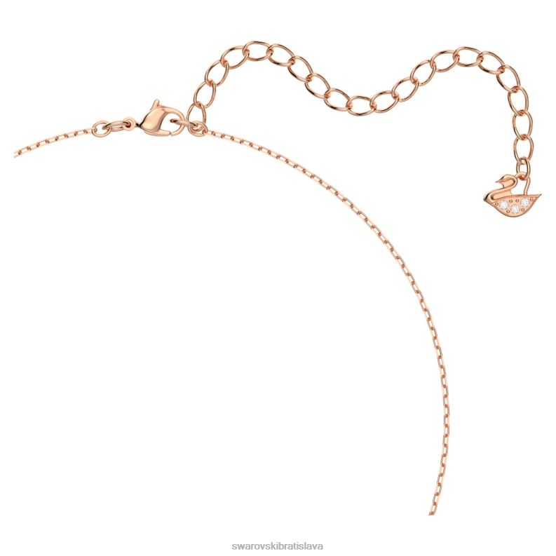 šumivý tanečný náhrdelník ďatelina, biela, pozlátená ružovým zlatom B8ZNT155 Swarovski šperky - Image 3