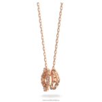 šumivý tanečný náhrdelník ďatelina, biela, pozlátená ružovým zlatom B8ZNT155 Swarovski šperky - Image 4