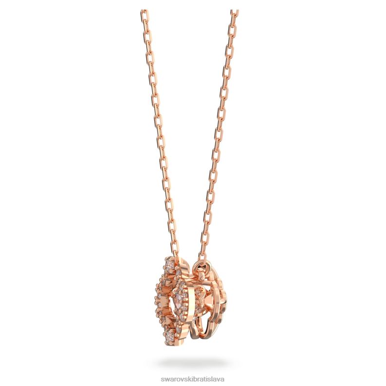 šumivý tanečný náhrdelník ďatelina, biela, pozlátená ružovým zlatom B8ZNT155 Swarovski šperky - Image 4