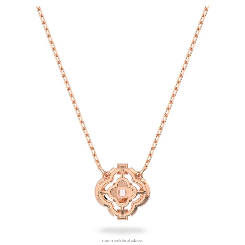šumivý tanečný náhrdelník ďatelina, biela, pozlátená ružovým zlatom B8ZNT155 Swarovski šperky - Image 5