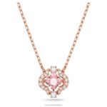 šumivý tanečný náhrdelník ďatelina, ružová, pozlátená ružovým zlatom B8ZNT82 Swarovski šperky