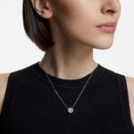 šumivý tanečný náhrdelník okrúhly výbrus, biely, rhodiovaný B8ZNT17 Swarovski šperky - Image 2