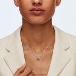 šumivý tanečný náhrdelník okrúhly výbrus, modrá, rhodiovaná B8ZNT31 Swarovski šperky - Image 2