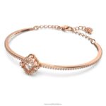 šumivý tanečný náramok ďatelina, biela, pozlátená ružovým zlatom B8ZNT637 Swarovski šperky - Image 3