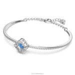 šumivý tanečný náramok ďatelina, modrá, rhodiovaná B8ZNT641 Swarovski šperky - Image 3