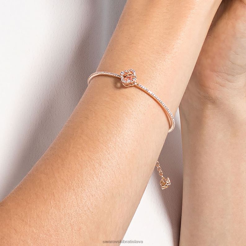 šumivý tanečný náramok ďatelina, ružová, pozlátená ružovým zlatom B8ZNT643 Swarovski šperky - Image 2