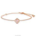 šumivý tanečný náramok ďatelina, ružová, pozlátená ružovým zlatom B8ZNT643 Swarovski šperky