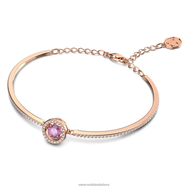 šumivý tanečný náramok okrúhly strih, fialová, pozlátená ružovým zlatom B8ZNT636 Swarovski šperky - Image 2