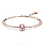 šumivý tanečný náramok okrúhly strih, fialová, pozlátená ružovým zlatom B8ZNT636 Swarovski šperky