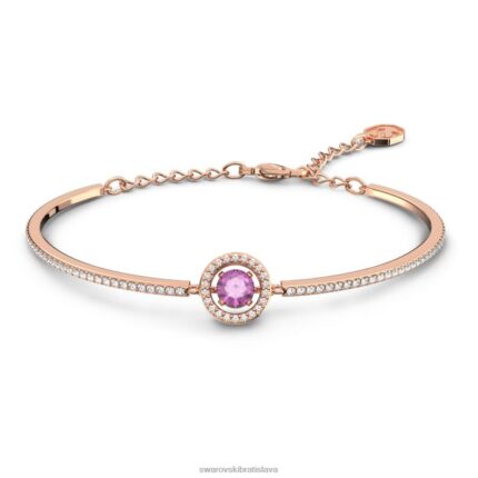 šumivý tanečný náramok okrúhly strih, fialová, pozlátená ružovým zlatom B8ZNT636 Swarovski šperky