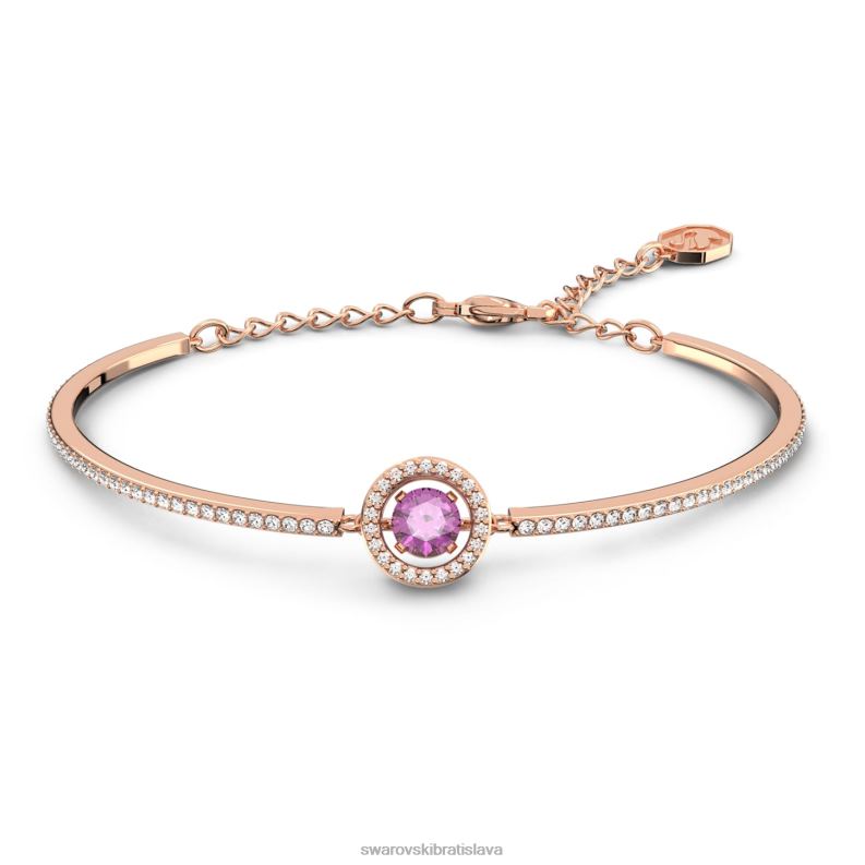 sumivy_tanecny_naramok_okruhly_strih_fialova_pozlatena_ruzovym_zlatom_b8znt636_swarovski_sperky.jpg šumivý tanečný náramok okrúhly strih, fialová, pozlátená ružovým zlatom B8ZNT636 Swarovski šperky - Image 1