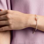 šumivý tanečný náramok okrúhly strih, oválny tvar, biela, pozlátená ružovým zlatom B8ZNT614 Swarovski šperky - Image 2