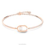 šumivý tanečný náramok okrúhly strih, oválny tvar, biela, pozlátená ružovým zlatom B8ZNT614 Swarovski šperky