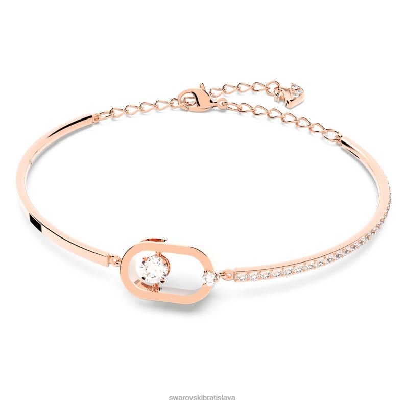 šumivý tanečný náramok okrúhly strih, oválny tvar, biela, pozlátená ružovým zlatom B8ZNT614 Swarovski šperky - Image 3