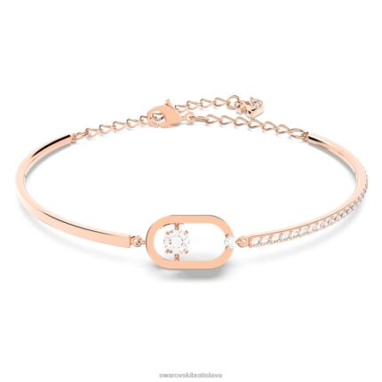 šumivý tanečný náramok okrúhly strih, oválny tvar, biela, pozlátená ružovým zlatom B8ZNT614 Swarovski šperky