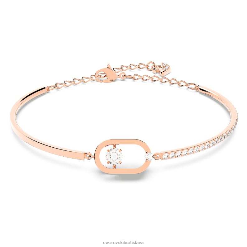 šumivý tanečný náramok okrúhly strih, oválny tvar, biela, pozlátená ružovým zlatom B8ZNT614 Swarovski šperky - Image 1