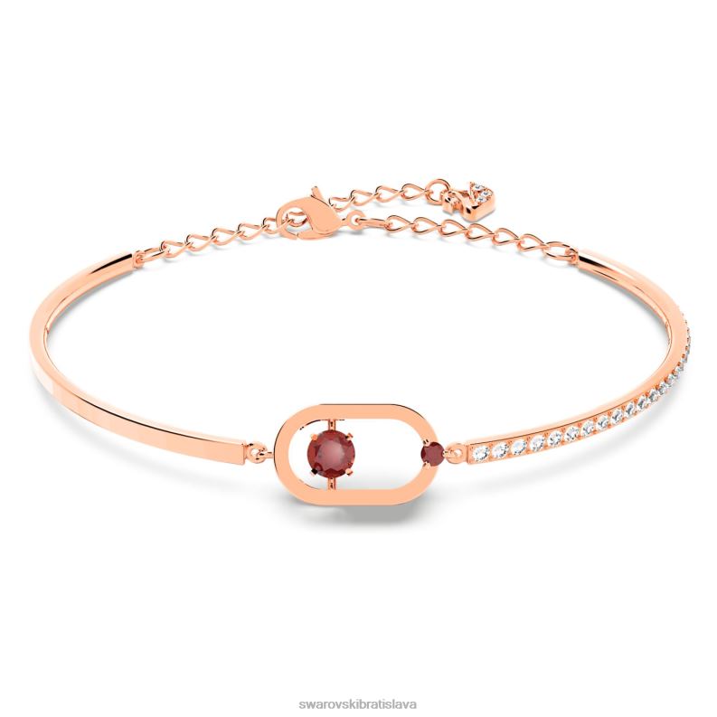 šumivý tanečný náramok okrúhly strih, oválny tvar, červená, pozlátená ružovým zlatom B8ZNT647 Swarovski šperky - Image 3