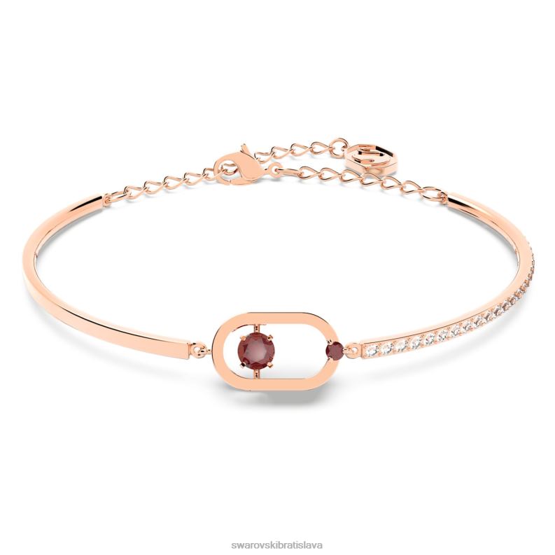 sumivy_tanecny_naramok_okruhly_strih_ovalny_tvar_cervena_pozlatena_ruzovym_zlatom_b8znt647_swarovski_sperky.jpg šumivý tanečný náramok okrúhly strih, oválny tvar, červená, pozlátená ružovým zlatom B8ZNT647 Swarovski šperky - Image 1