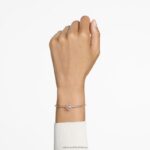 šumivý tanečný náramok okrúhly výbrus, biely, pozlátený ružovým zlatom B8ZNT483 Swarovski šperky - Image 2