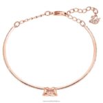 šumivý tanečný náramok okrúhly výbrus, biely, pozlátený ružovým zlatom B8ZNT483 Swarovski šperky - Image 4