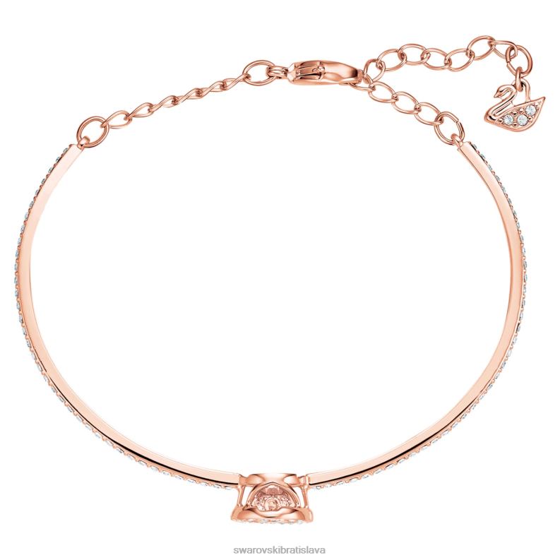 šumivý tanečný náramok okrúhly výbrus, biely, pozlátený ružovým zlatom B8ZNT483 Swarovski šperky - Image 4